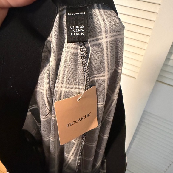 BloomChic Black and Gray Plaid Pants - Picture 2 of 6